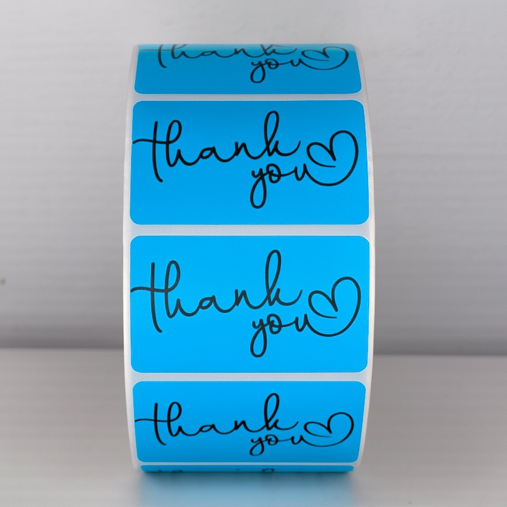 Thank You Stickers Mint Green Heart | Cute Small Business Packaging Labels - Picture 2 of 11